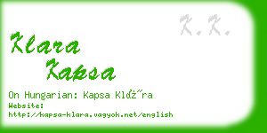 klara kapsa business card